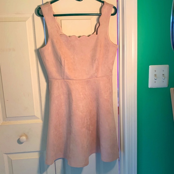 Lulu's Beige Velvet Dress - Picture 1 of 1